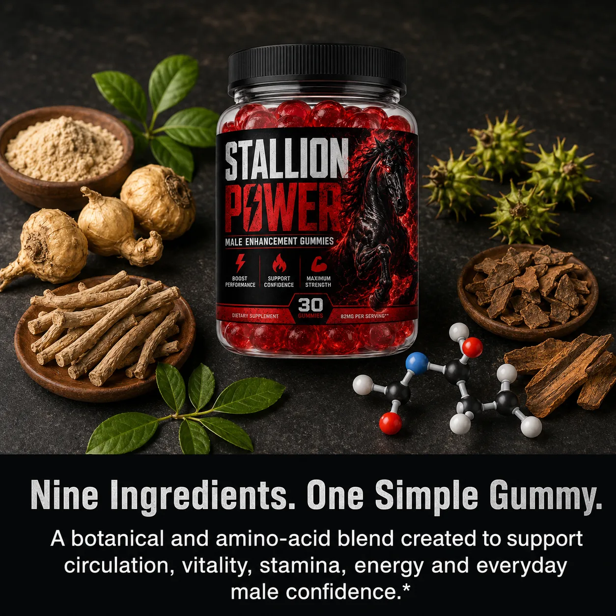 Stallion Power ingredient collage
